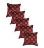 Maroon Ethnic Motifs Polyester 16 x 16 Inches Cushion Cover (Set of 5)