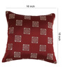 Maroon Ethnic Motifs Polyester 16 x 16 Inches Cushion Cover (Set of 5)