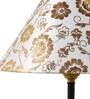 Maroon Fabric Shade Table Lamp With Black Base