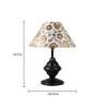 Maroon Fabric Shade Table Lamp With Black Base