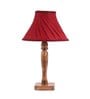 Deigo Maroon Fabric Shade Night Lamp With Mango wood Base