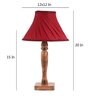 Deigo Maroon Fabric Shade Night Lamp With Mango wood Base