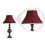 Emphasis Maroon Fabric Shade Table Lamp With Brass Base