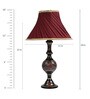 Emphasis Maroon Fabric Shade Table Lamp With Brass Base
