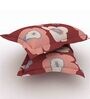 Maroon Floral 180 TC Cotton Queen Sized Bed Sheets with 2 Pillow Covers
