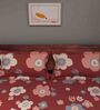 Maroon Floral 180 TC Cotton Queen Sized Bed Sheets with 2 Pillow Covers