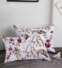 Maroon Floral 180 TC Cotton Queen Size Double Bedsheet with 2 Pillow Covers