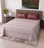 Maroon Floral 400 TC Super King Size Bedsheet with 2 Pillow Covers Luxury Series Collection