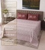 Maroon Floral 400 TC Super King Size Bedsheet with 2 Pillow Covers Luxury Series Collection