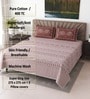 Maroon Floral 400 TC Super King Size Bedsheet with 2 Pillow Covers Luxury Series Collection