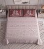 Maroon Floral 400 TC Super King Size Bedsheet with 2 Pillow Covers Luxury Series Collection