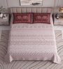 Maroon Floral 400 TC Super King Size Bedsheet with 2 Pillow Covers Luxury Series Collection