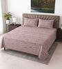 Maroon Floral 400 TC Super King Size Bedsheet with 2 Pillow Covers Luxury Series Collection