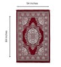 Maroon Floral Chenile 5 X 7 Feet Machine Made Carpet