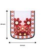 Maroon Floral Polyester 5 Seater Sofa Cover