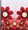 Maroon Floral Polyester 5 Seater Sofa Cover