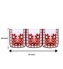 Maroon Floral Polyester 5 Seater Sofa Cover