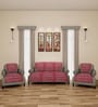 Maroon Floral Polyester Net 5 Seater Sofa Cover
