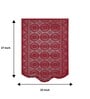 Maroon Floral Polyester Net 5 Seater Sofa Cover
