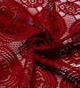 Maroon Floral Polyester Net 5 Seater Sofa Cover