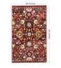 Maroon Floral Polypropylene 5 ft X 7 ft Machine Made Carpet