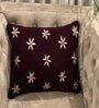 Maroon Textured Velvet and Cotton 16 x 16 Inches Cushion Cover