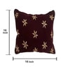 Maroon Textured Velvet and Cotton 16 x 16 Inches Cushion Cover