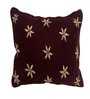 Maroon Textured Velvet and Cotton 16 x 16 Inches Cushion Cover