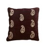 Maroon Traditional Velvet & Cotton 16 x 16 Inches Cushion Cover