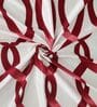 Maroon Floral Polyester 5Ft Semisheer Eyelet Window Curtains (Set Of 2)