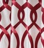Maroon Floral Polyester 5Ft Semisheer Eyelet Window Curtains (Set Of 2)