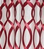 Maroon Floral Polyester 5Ft Semisheer Eyelet Window Curtains (Set Of 2)
