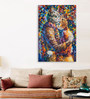 Animal Love In Multicolor Canvas Framed Art Print (33 x 21 Inches)