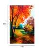 Floral In Maroon Canvas Framed Art Print (33 x 21 Inches)