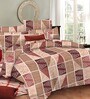 Maroon Geometric 116 TC 100% Cotton Queen Sized Bed Sheets with 2 Pillow Covers