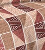 Maroon Geometric 116 TC 100% Cotton Queen Sized Bed Sheets with 2 Pillow Covers