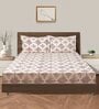 Maroon Geometric 160 TC Cotton Double Bedsheet with 2 Pillow covers