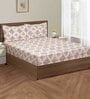 Maroon Geometric 160 TC Cotton Double Bedsheet with 2 Pillow covers