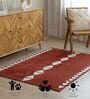 Maroon Geometric Hand Tufted 6 Ft X 4 Ft  Dhurrie
