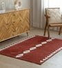 Maroon Geometric Hand Tufted 6 Ft X 4 Ft  Dhurrie