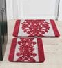 Maroon Traditional Microfibre 19x27 Inches AntiSkid (Set of 2) Bath Mats