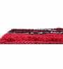 Maroon Geometric Microfibre 23x15 Inches AntiSkid Bath Mat