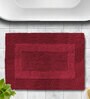 Maroon Solid Microfibre 24x16 Inches Bath Mat
