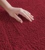 Maroon Solid Microfibre 24x16 Inches Bath Mat