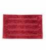 Maroon Geometric Microfibre 24x16 Inches AntiSkid Bath Mat