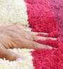 Maroon Geometric Microfibre 36x24 Inches AntiSkid Bath Mat