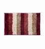 Maroon Geometric Microfibre 36x24 Inches AntiSkid Bath Mat
