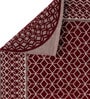 Maroon Geometric Polyester 5 Seater Sofa Cover