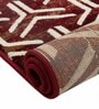 Maroon Geometric Polypropylene 2 x 5 Feet Machine Made Runner