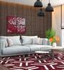 Maroon Geometric Polypropylene 4 ft x 6 ft Machine Made Carpet
